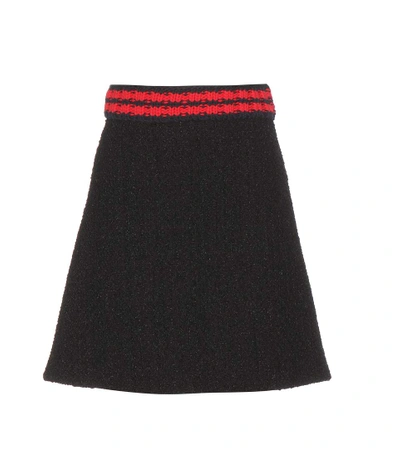 Gucci Tweed Mini Skirt In Black