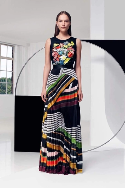 Shop Mary Katrantzou Pleated Printed Skirt