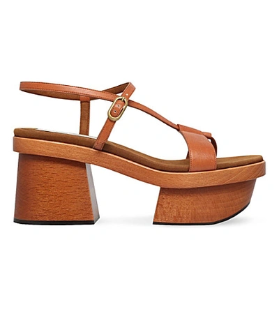 Shop Stella Mccartney Altea Faux-leather And Wooden Sandals In Tan