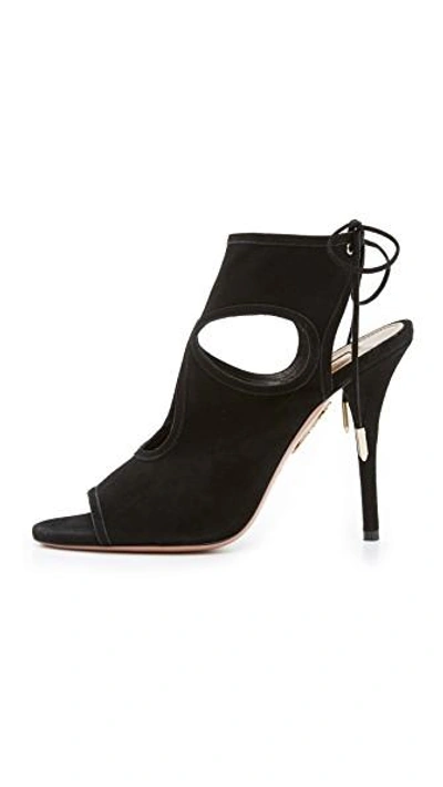 Shop Aquazzura Sexy Thing Cutout Booties In Black