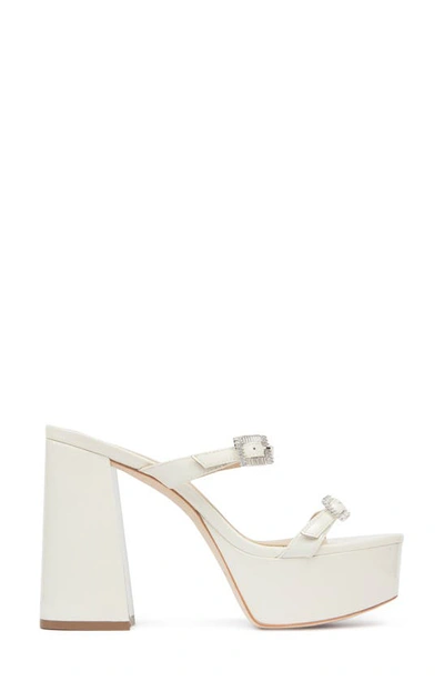 Black Suede Studio Elsie Platform Sandal In Cream