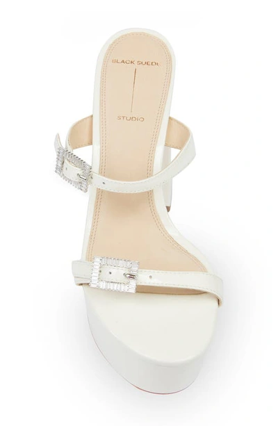 Black Suede Studio Elsie Platform Sandal In Cream