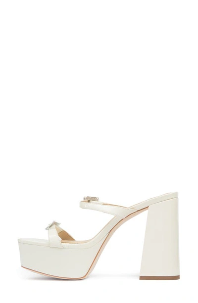 Black Suede Studio Elsie Platform Sandal In Cream
