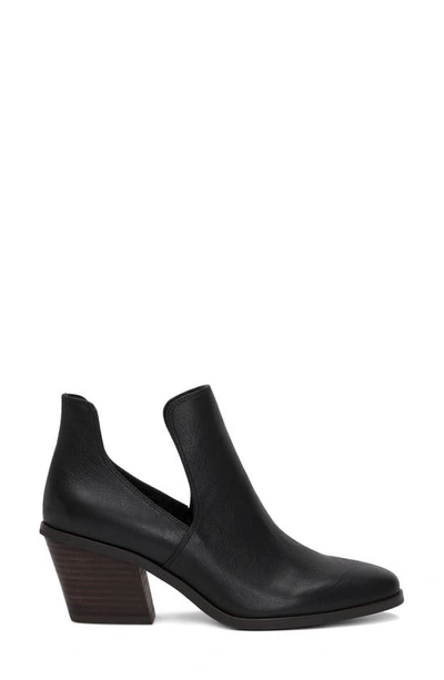 Shop Lucky Brand Vellida Cutout Leather Bootie In Black