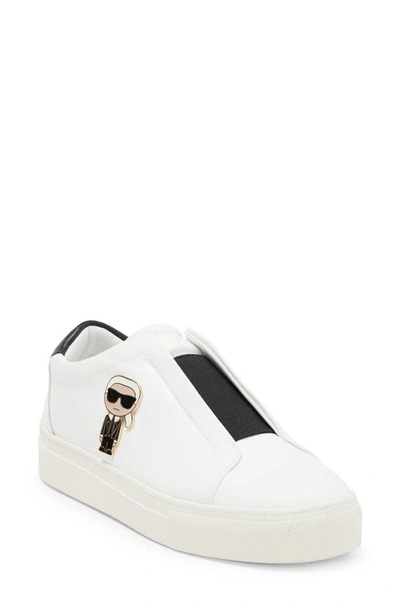 Shop Karl Lagerfeld Ceci Slip-on Sneaker In Bright White/ Black