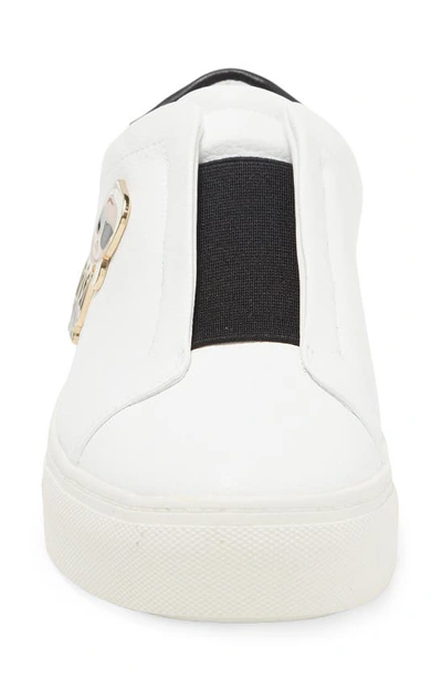 Shop Karl Lagerfeld Ceci Slip-on Sneaker In Bright White/ Black