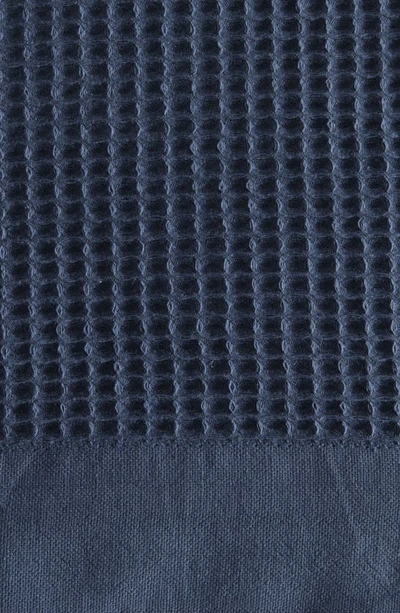 Woven & Weft Soft Cotton All-season Waffle Weave Throw Blanket In Ocean Blue
