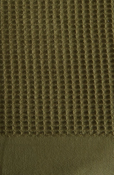 Woven & Weft Soft Cotton All-season Waffle Weave Throw Blanket In Olive Green