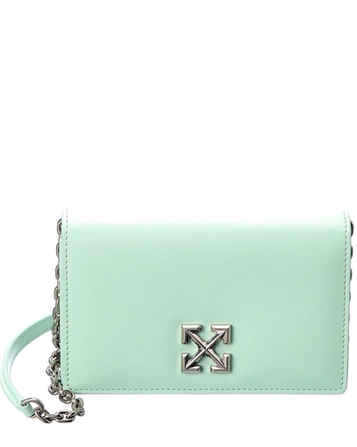 Shop Off-white Jitney 0.5 Leather Shoulder Bag In Green