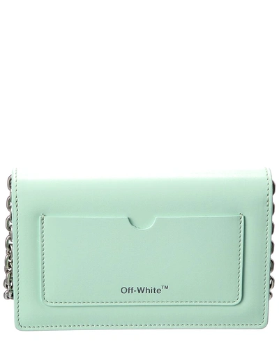 Shop Off-white Jitney 0.5 Leather Shoulder Bag In Green