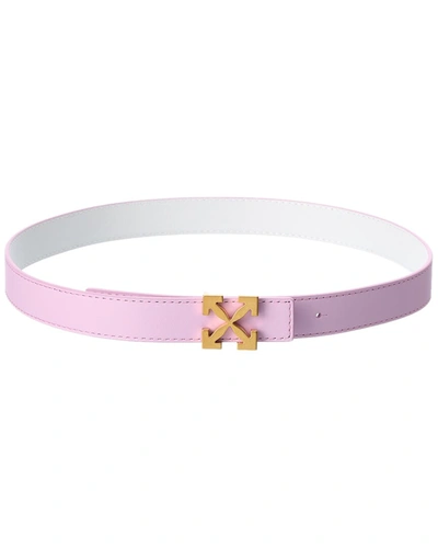 Shop Off-white Arrow H25 Reversible Leather Belt In Pink