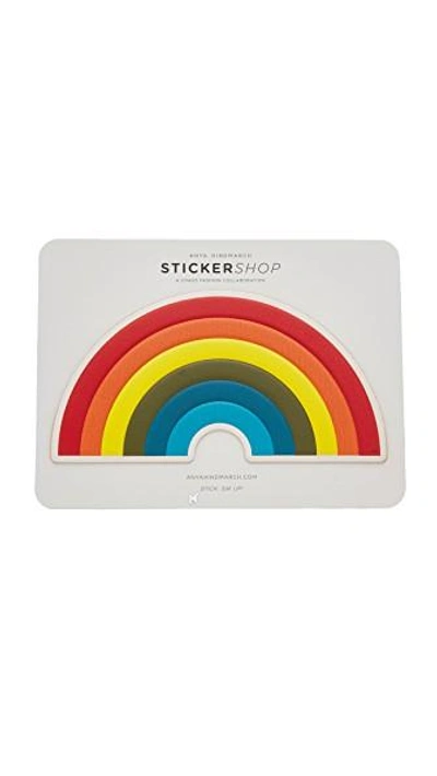 Shop Anya Hindmarch Oversized Rainbow Sticker In Chalk