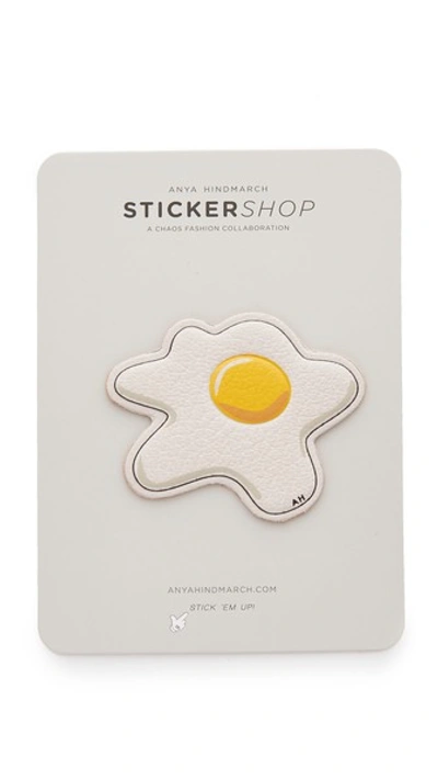 Shop Anya Hindmarch Egg Sticker In Chalk