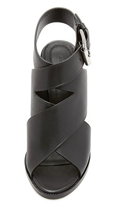 Shop Alexander Wang Elisa Wedge Sandals In Black
