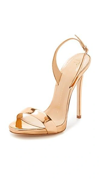Shop Giuseppe Zanotti Strappy Sandals In Gold