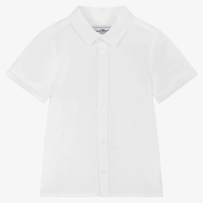 Shop Tartine Et Chocolat Boys White Linen Shirt