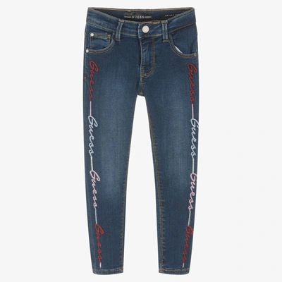 Shop Guess Girls Blue Denim Skinny Fit Jeans