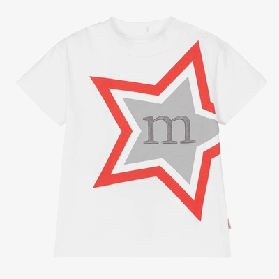 Shop Mitch & Son Boys White Graphic Logo T-shirt