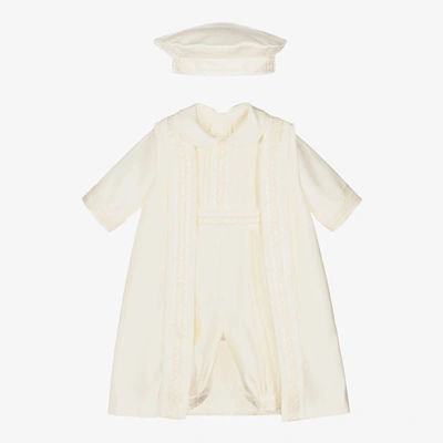 Shop Romano Boys Ivory Satin Babysuit Set