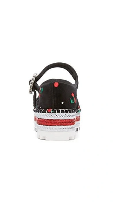 Shop Marc By Marc Jacobs Suzi Cherry Mary Jane Espadrilles In Black