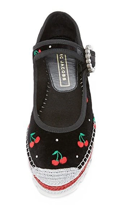 Shop Marc By Marc Jacobs Suzi Cherry Mary Jane Espadrilles In Black