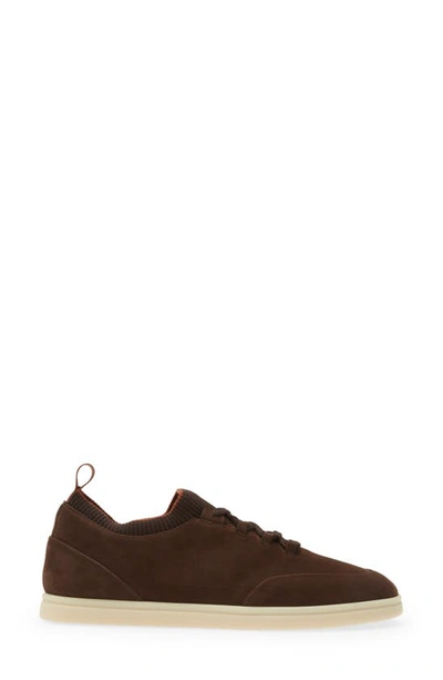 Shop Loro Piana Soho Leather Sneaker In H027 Very Dark Brown
