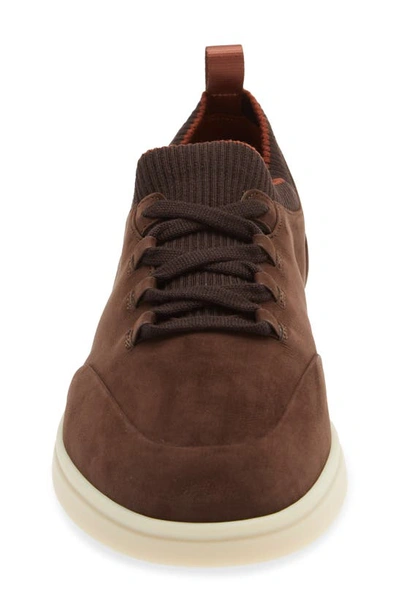 Shop Loro Piana Soho Leather Sneaker In H027 Very Dark Brown