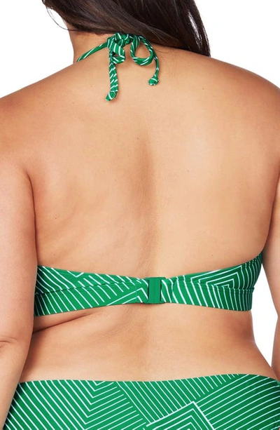 Shop Artesands Linear Perspective Klee Triangle Bikini Top In Green