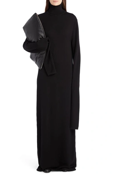 Shop The Row Alicia Fine Gauge Virgin Wool Sweater Dress In Black