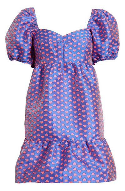 Shop Lilly Pulitzer Nelle Heart Jacquard Dress In Borealis Blue Lovesick Jacquar