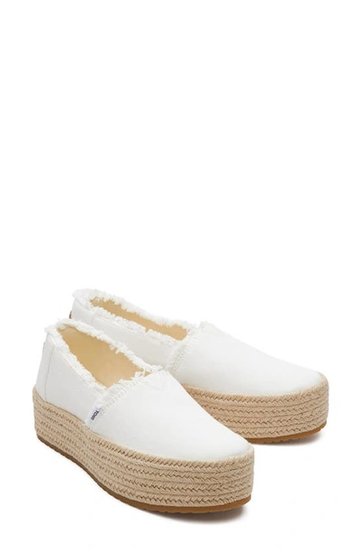 Toms Valencia Platform Espadrille In White