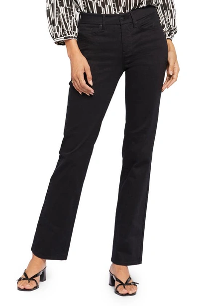 Shop Nydj Marilyn Waist Match Straight Leg Jeans In Black
