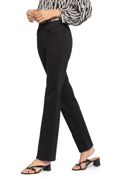 Shop Nydj Marilyn Waist Match Straight Leg Jeans In Black