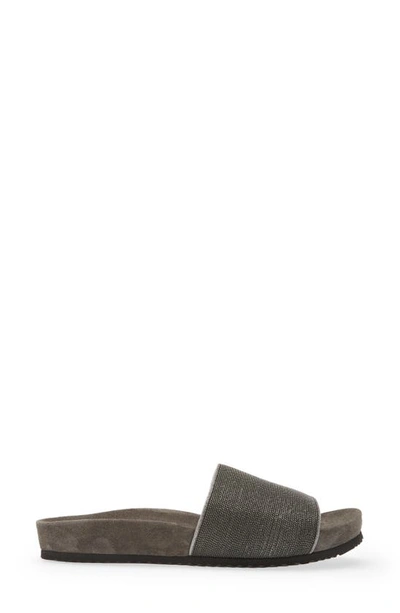 Shop Brunello Cucinelli Monili Slide Sandal In Cg546 Silver