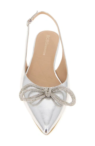 Shop Bcbgeneration Kristin Pointed Toe Slingback Mule In Silver
