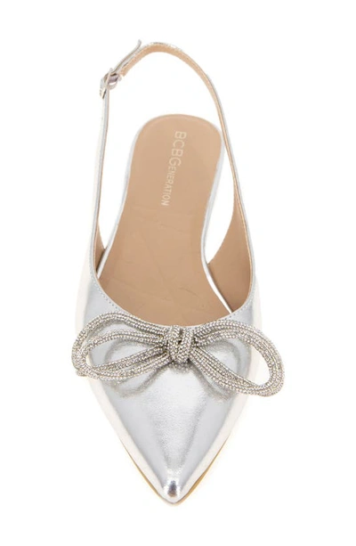 Bcbgeneration Kristin Pointed Toe Slingback Mule In Silver