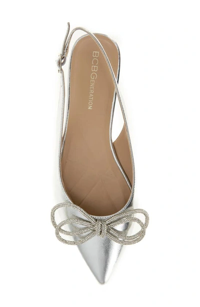 Bcbgeneration Kristin Pointed Toe Slingback Mule In Silver