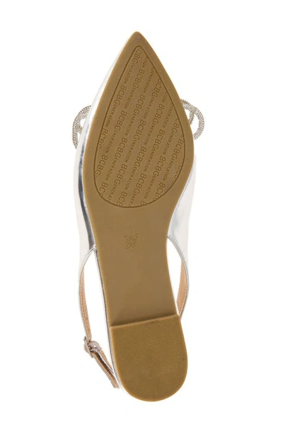 Bcbgeneration Kristin Pointed Toe Slingback Mule In Silver