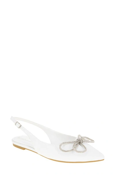 Shop Bcbgeneration Kristin Pointed Toe Slingback Mule In Bright White Neoprene