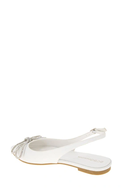 Shop Bcbgeneration Kristin Pointed Toe Slingback Mule In Bright White Neoprene