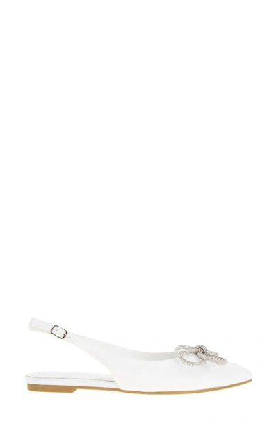 Shop Bcbgeneration Kristin Pointed Toe Slingback Mule In Bright White Neoprene