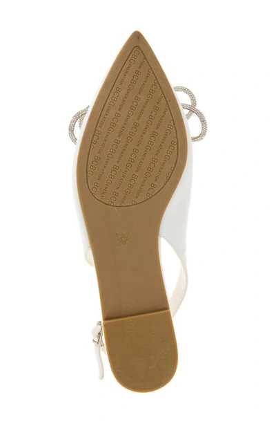 Bcbgeneration Kristin Pointed Toe Slingback Mule In Bright White Neoprene