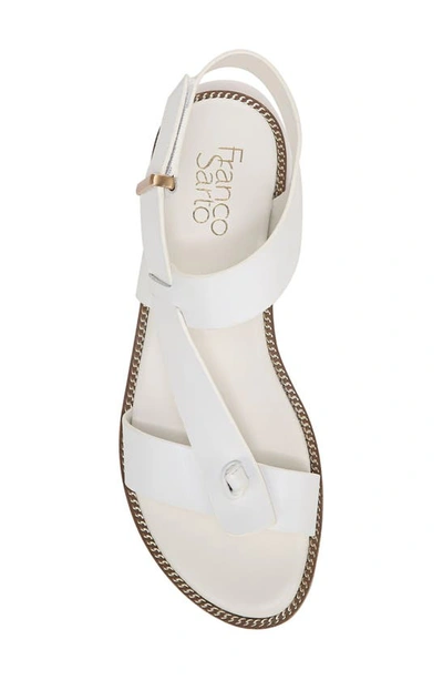 Franco Sarto Glenni Womens Padded Insole Leather Thong Sandals In White