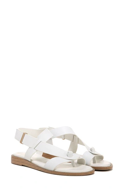 Franco Sarto Glenni Womens Padded Insole Leather Thong Sandals In White