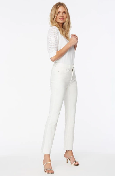 Nydj Cool Embrace® Raw Hem Ankle Slim Bootcut Jeans In Optic White