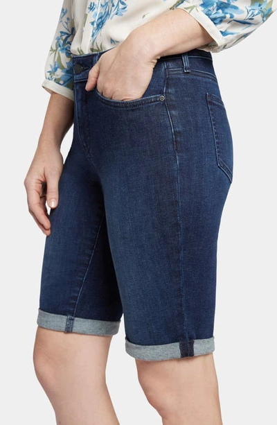 Shop Nydj Briella Roll Cuff Denim Bermuda Shorts In Dimension