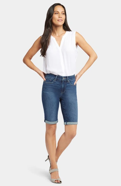 Shop Nydj Briella Roll Cuff Denim Bermuda Shorts In Dimension