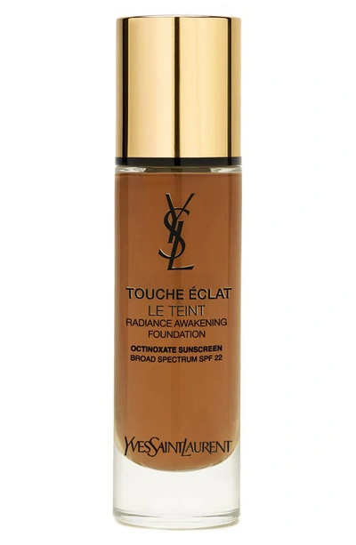 Shop Saint Laurent Touche Éclat Le Teint Radiant Liquid Foundation With Spf 22 In B80 Chocolate