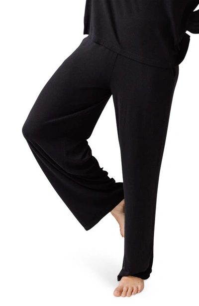 Shop Cozy Earth Rib Pajama Pants In Black