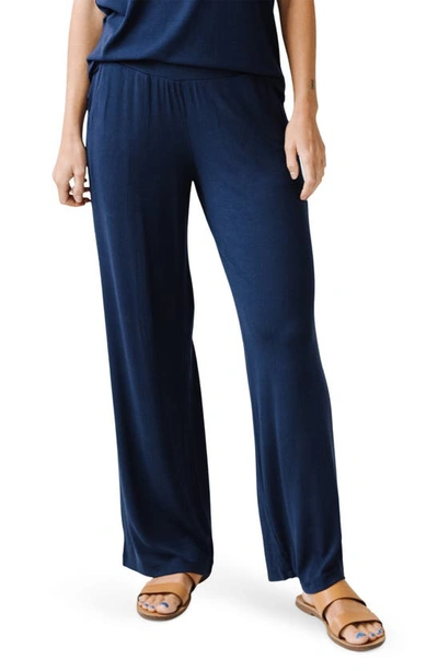 Shop Cozy Earth Rib Pajama Pants In Navy